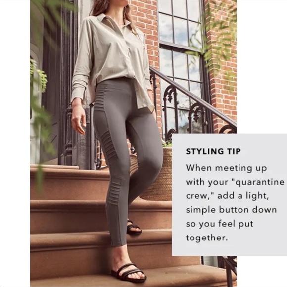 Athleta Delancey Moto Tight Tan Brown Leggings Pants- small - Picture 2 of 10